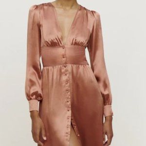 REFORMATION - NICOLA DRESS - PRALINE - SIZE 6
